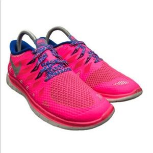 women’s nike free 5.0 pink running shoes size 5.5